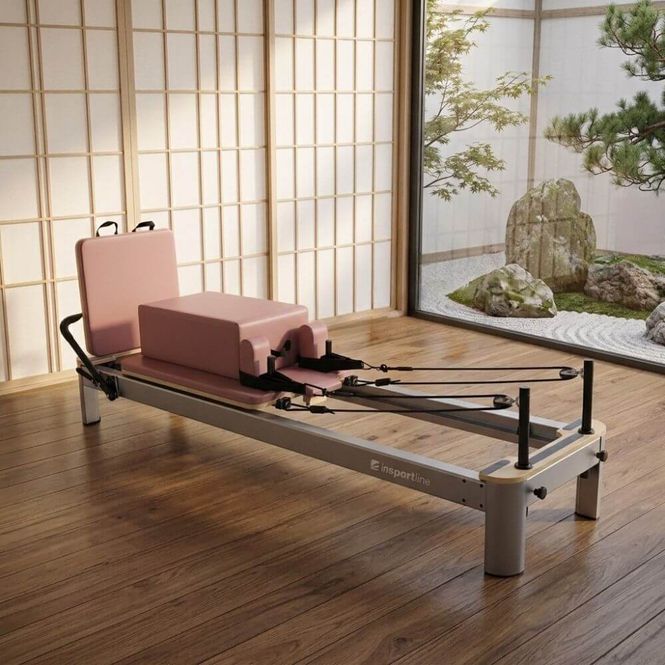 Hovedbilde Pilates reformer inSPORTline Oquiler - grønn/rosa