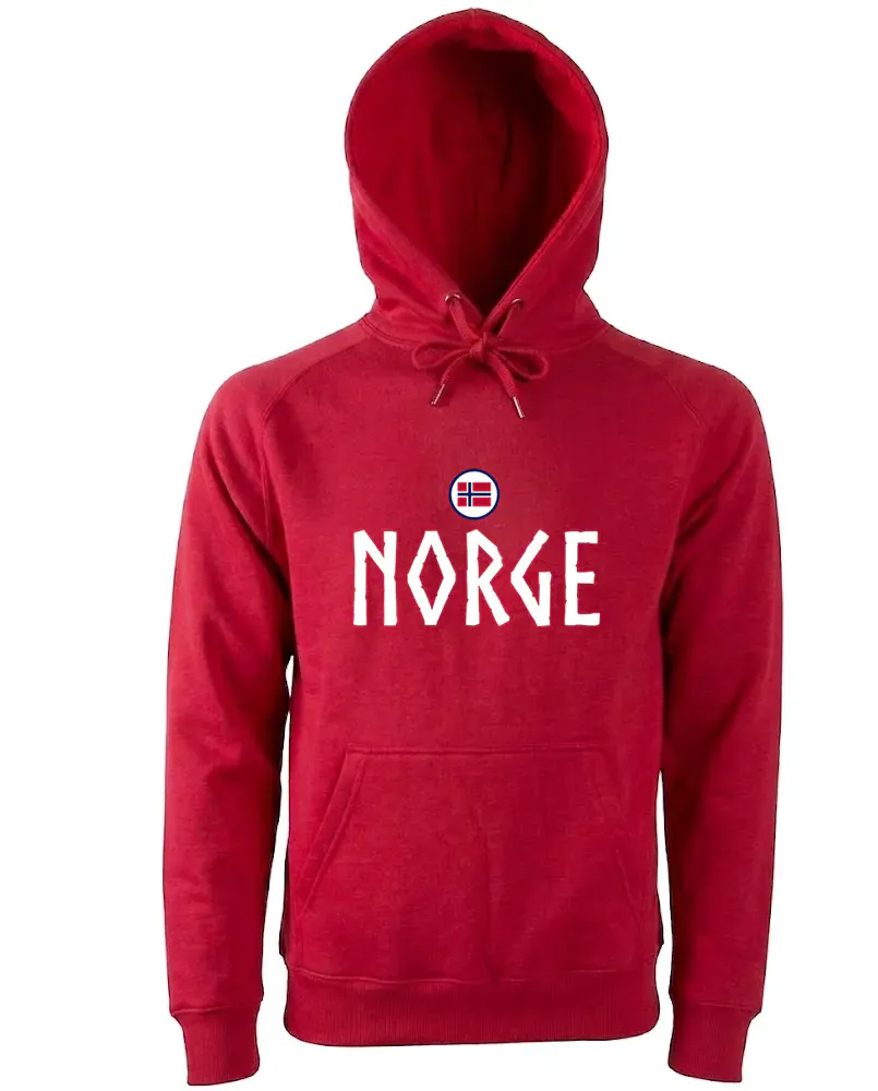 Norge Viking hettegenser rød 